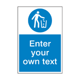 Use Litter Bin Custom Mandatory Sticker | Safety-Label.co.uk