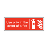 Use Only In The Event Of Fire Safety Sticker | Safety-Label.co.uk