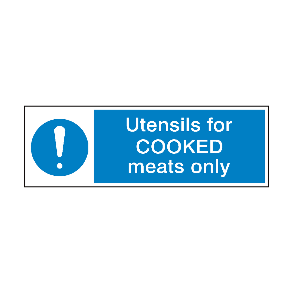 Utensils For Cooked Meat Hygiene Sign | Safety-Label.co.uk