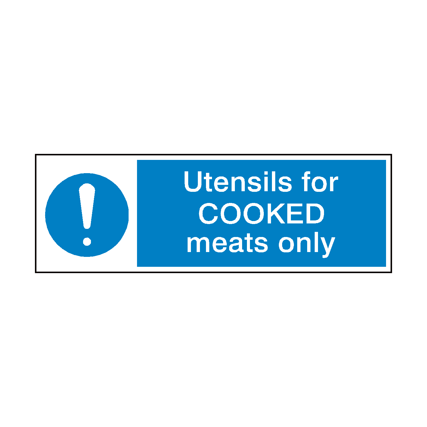 Utensils For Cooked Meat Hygiene Sign | Safety-Label.co.uk