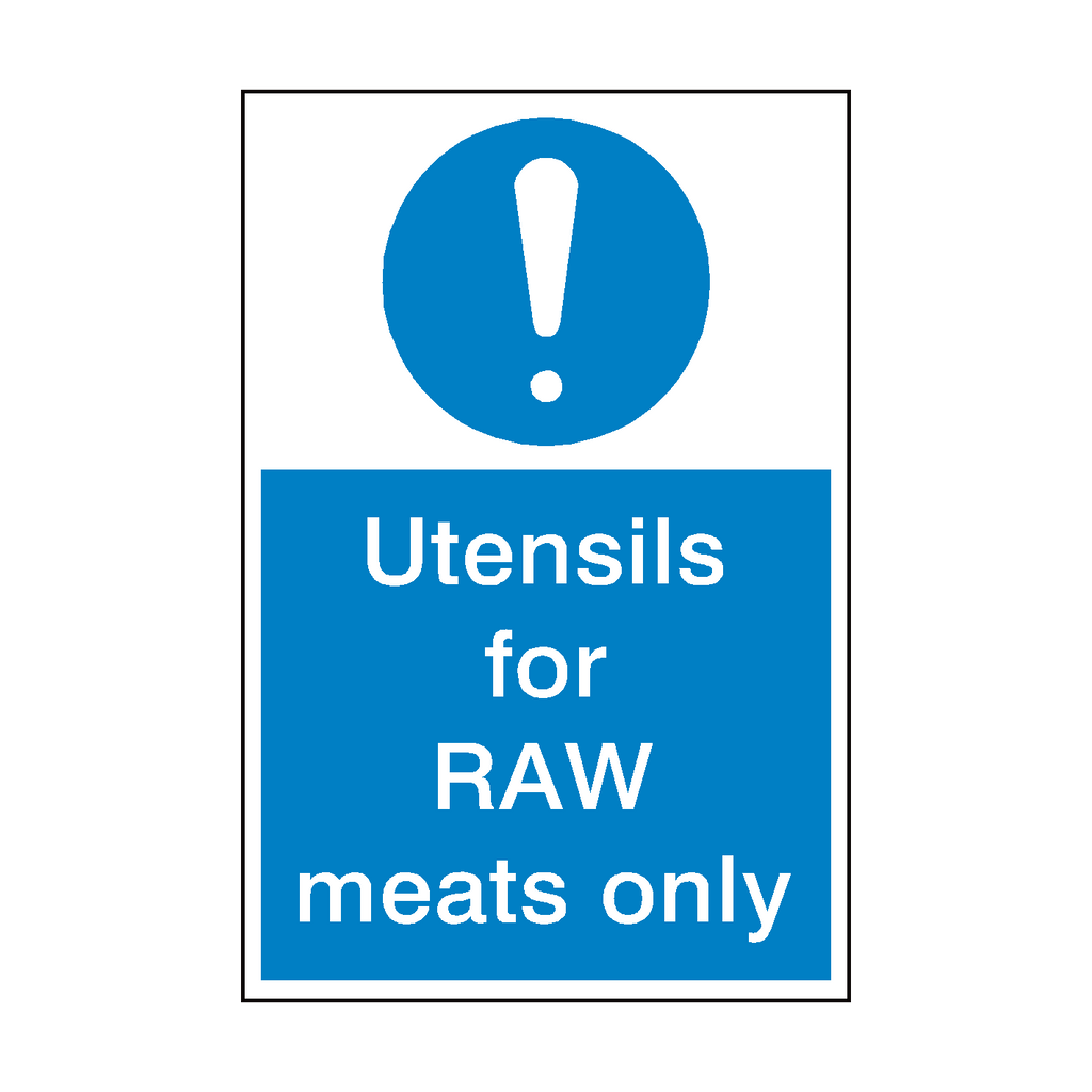 V Safety Raw Meat Must Be Stored Below Cotted Meat 100 x 100 mm – 2 mm Cartello di sicurezza in plastica rigida super resistente V Safety Raw Meat Must Be Stored Below Cotted Meat 100 x 100 mm – 2 mm Cartello di sicurezza in plastica rigida super resistente