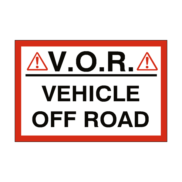 Vehicle Off Road Sign | Safety-Label.co.uk