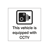 Vehicle Equipped With CCTV Sticker | Safety-Label.co.uk