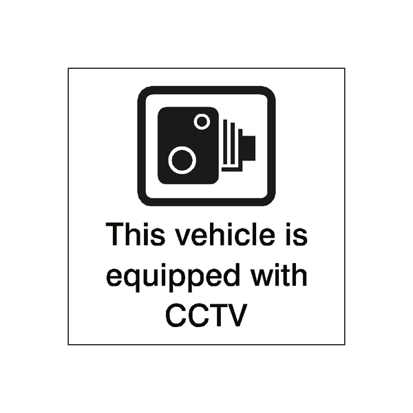 Vehicle Equipped With CCTV Sticker | Safety-Label.co.uk