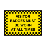 Visitor Badges Must Be Worn Sign | Safety-Label.co.uk