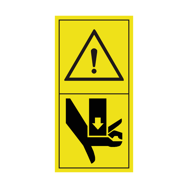 Warning Risk Of Hand Crush Sticker | Safety-Label.co.uk