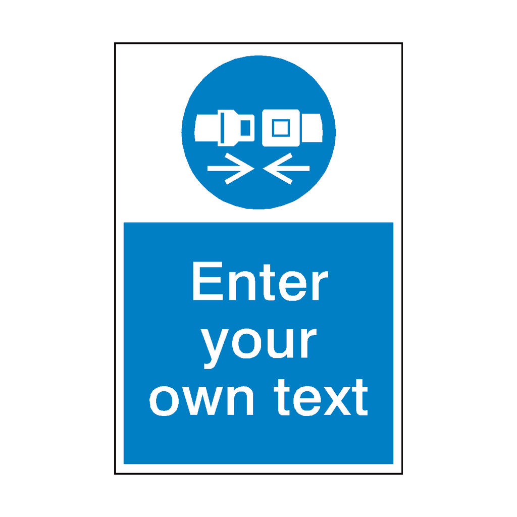 Wear Safety Belts Custom Mandatory Sticker | Safety-Label.co.uk