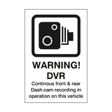 DVR Recording Equipment Vehicle Sticker | Safety-Label.co.uk