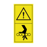 Warning Pulling Your Hand Between The Rollers Sticker | Safety-Label.co.uk