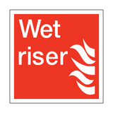 Wet Riser Square Sticker | Safety-Label.co.uk