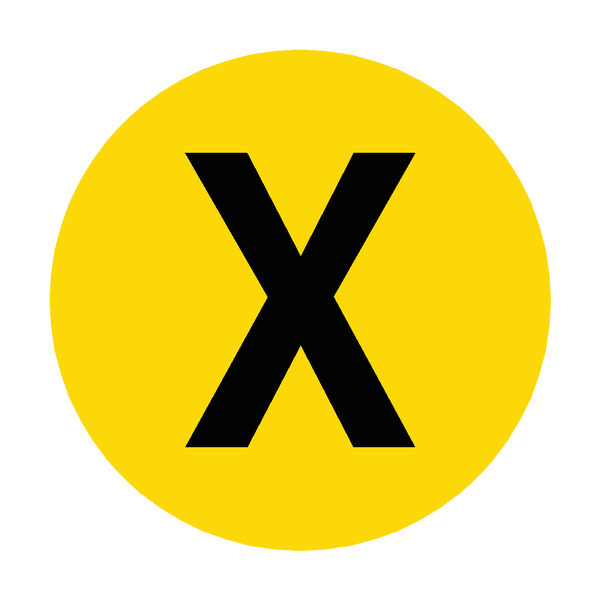 Letter X Floor Marker | Safety-Label.co.uk