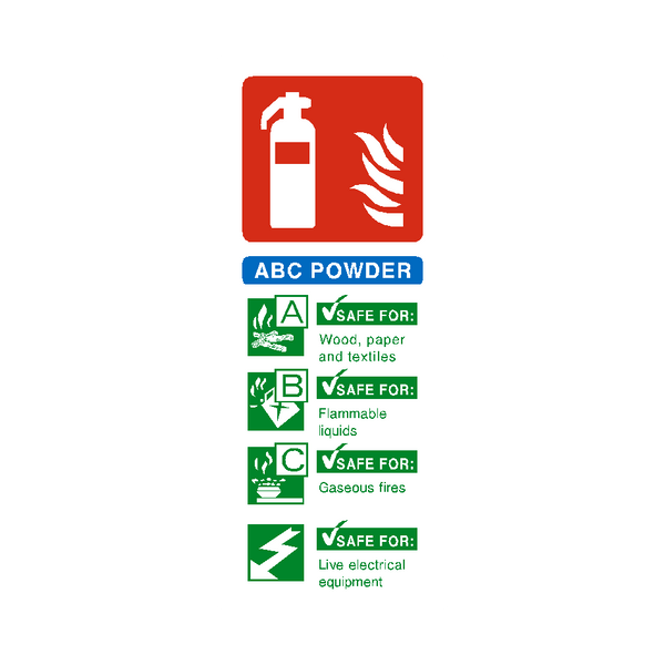 ABC Powder Fire Extinguisher Sticker | Safety-Label.co.uk