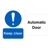 Automatic Door | Keep Clear Sticker Pack | Safety-Label.co.uk