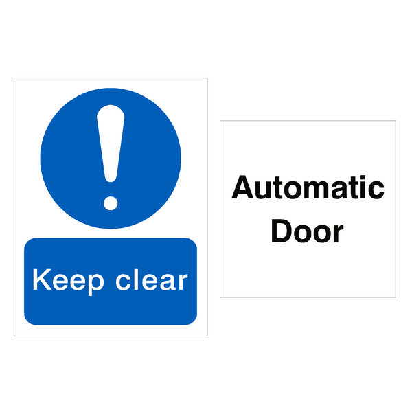 Automatic Door | Keep Clear Sticker Pack | Safety-Label.co.uk
