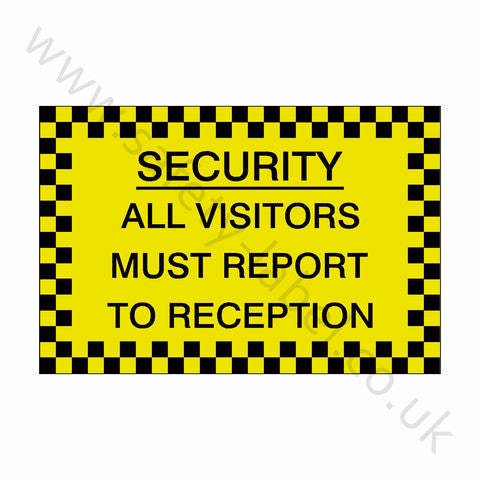 All Visitors Reception Sticker | Safety-Label.co.uk