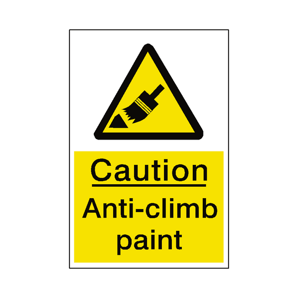 Anti Climb Paint Hazard Sticker SafetyLabel.co.uk
