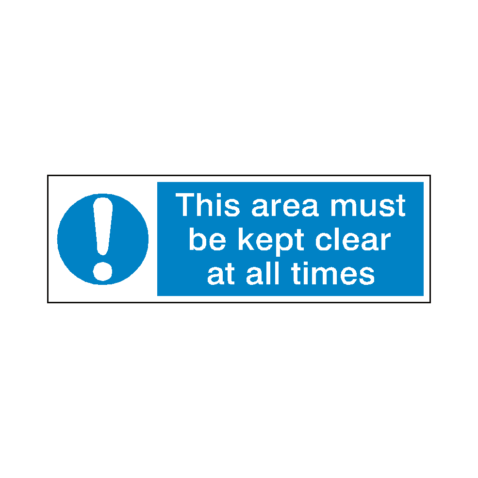 Area Kept Clear Safety Sign | Safety-Label.co.uk
