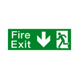 Arrow Down Fire Exit Sign | Safety-Label.co.uk
