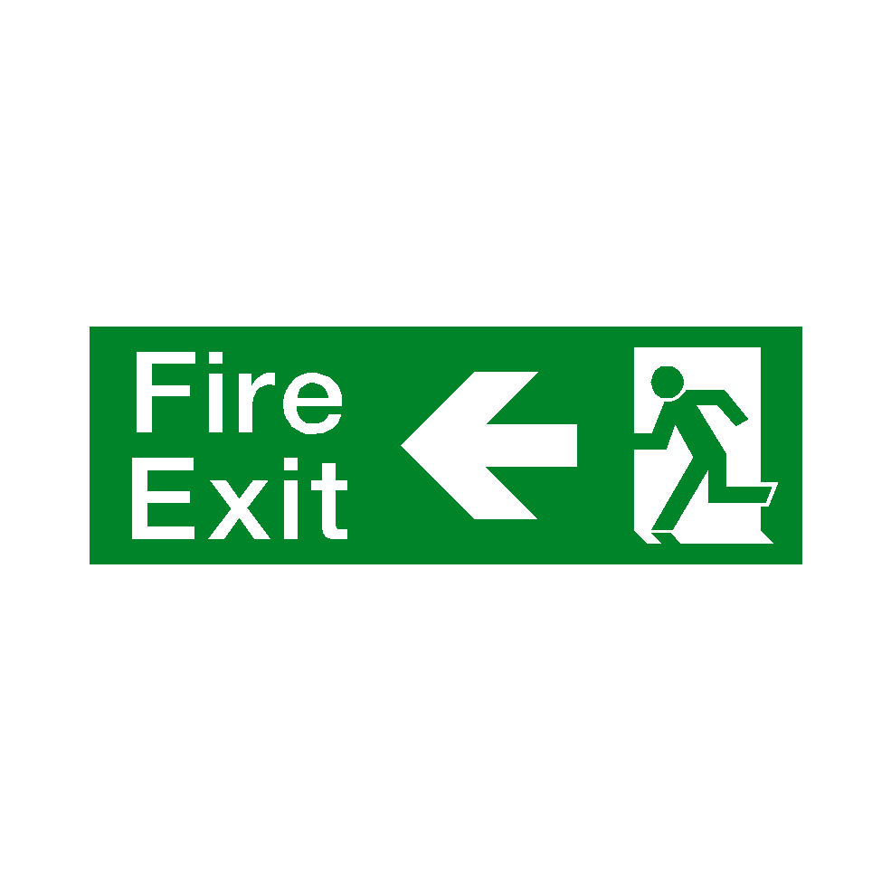 Arrow Left Fire Exit Sign | Safety-Label.co.uk
