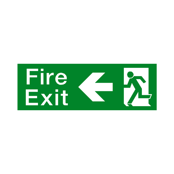 Arrow Left Fire Exit Sign | Safety-Label.co.uk
