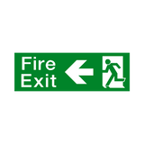 Arrow Left Fire Exit Sticker | Safety-Label.co.uk