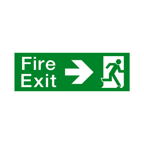Arrow Right Fire Exit Sticker | Safety-Label.co.uk