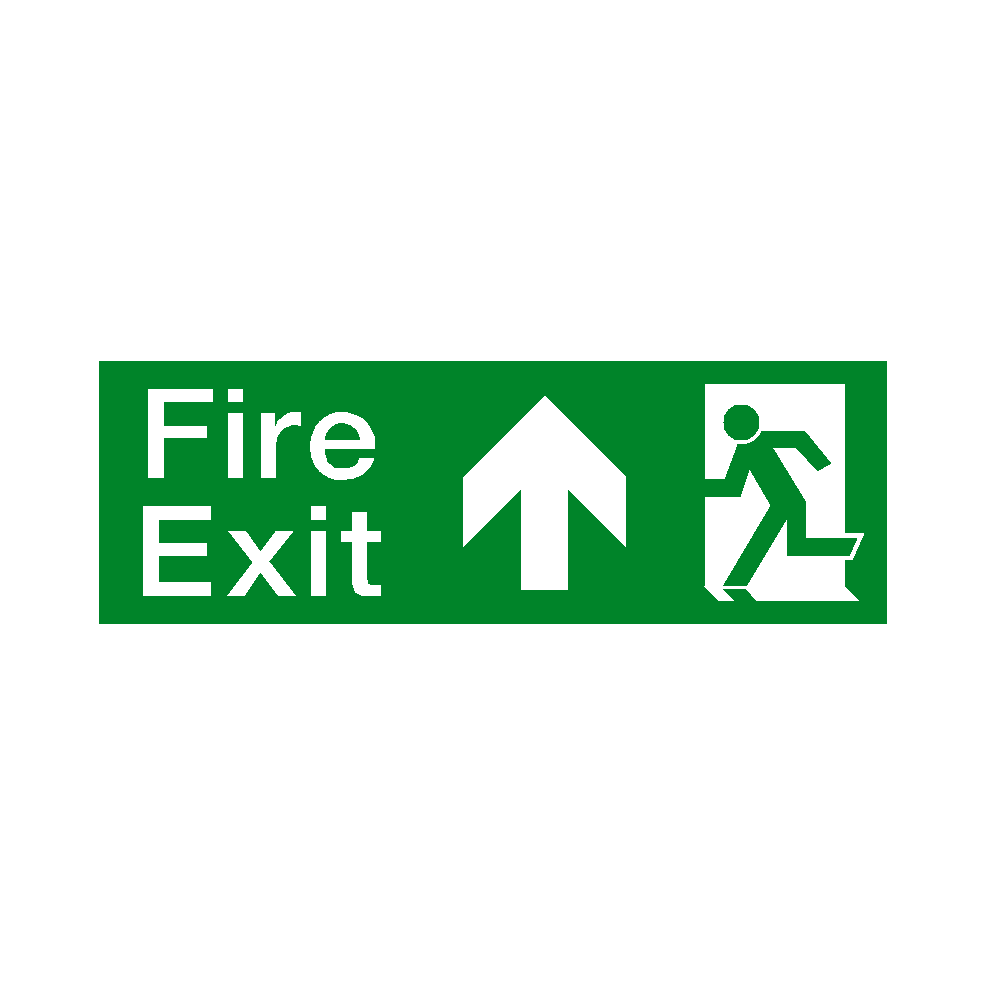 Arrow Up Fire Exit Sign | Safety-Label.co.uk