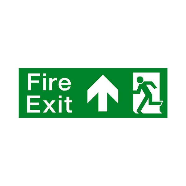 Arrow Up Fire Exit Sticker | Safety-Label.co.uk
