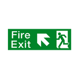 Arrow Up Left Fire Exit Sign | Safety-Label.co.uk