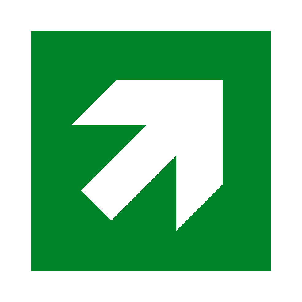 Arrow Up Right Sign | Safety-Label.co.uk