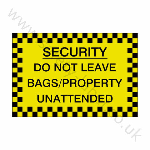 Bags Unattended Sticker | Safety-Label.co.uk