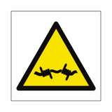 Barb Wire Hazard Symbol Label | Safety-Label.co.uk