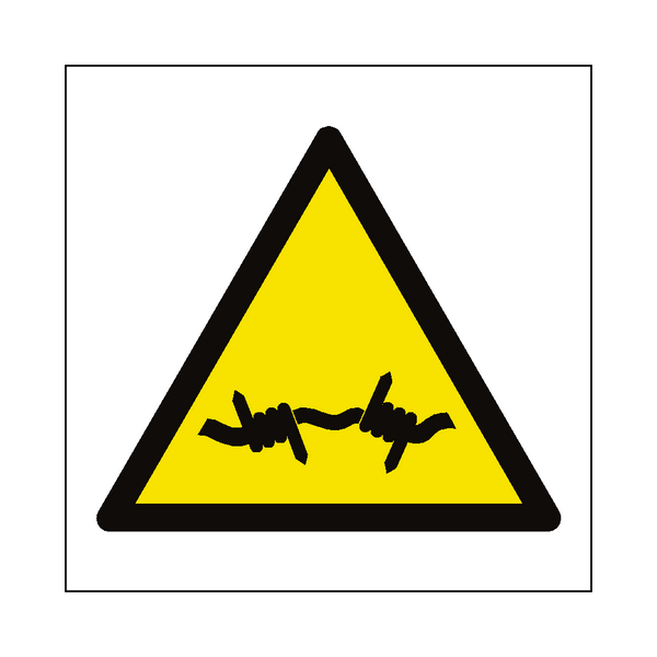 Barb Wire Hazard Symbol Label | Safety-Label.co.uk