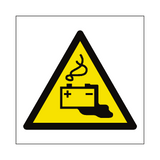 Battery Charging Hazard Symbol Label | Safety-Label.co.uk