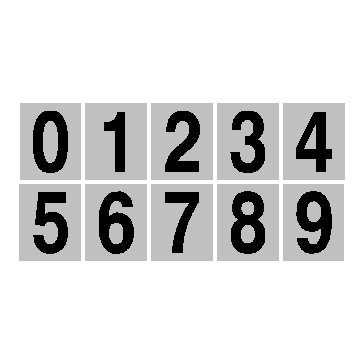 Silver Number Sticker Pack 0 to 9