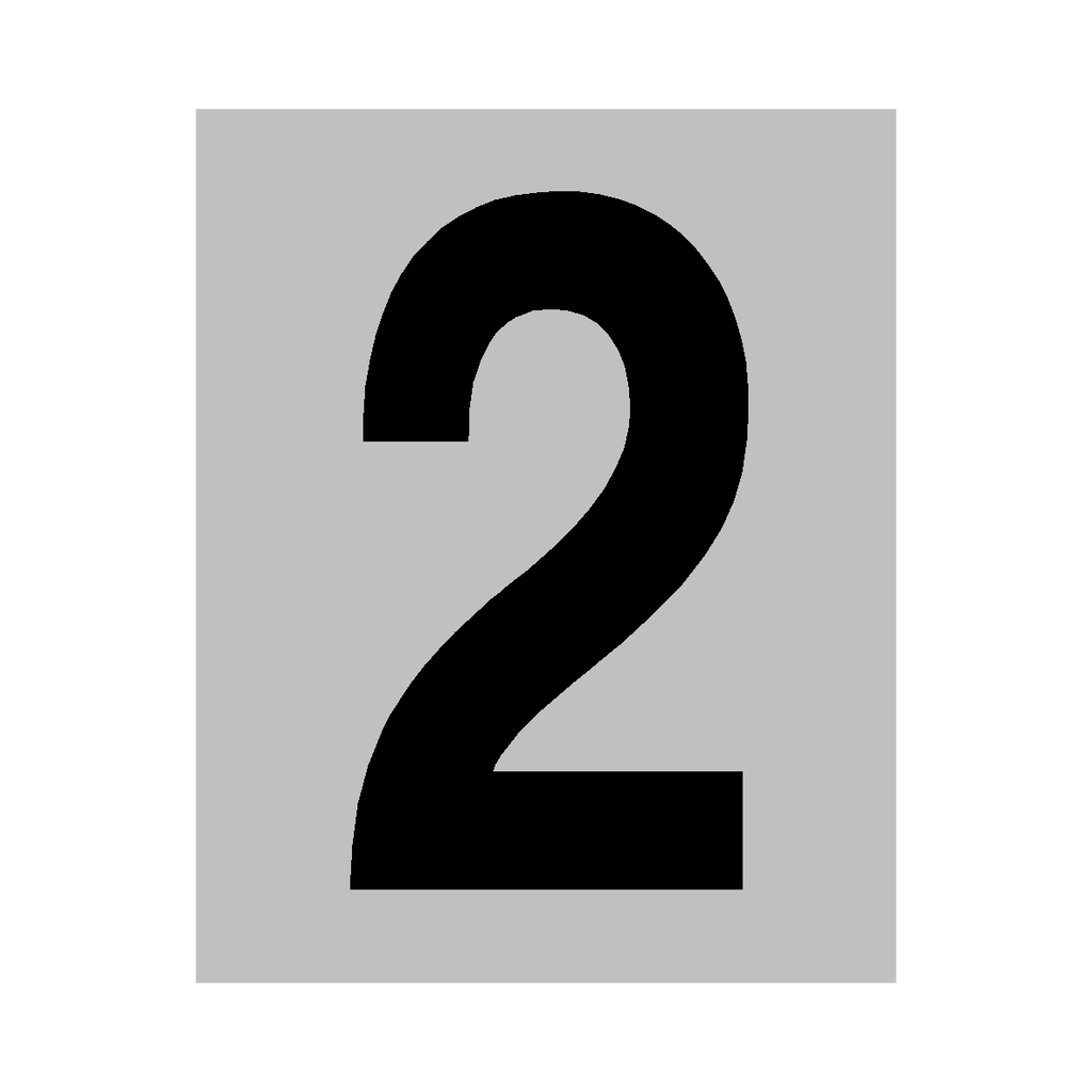 Silver Number 2 Sticker | Safety-Label.co.uk