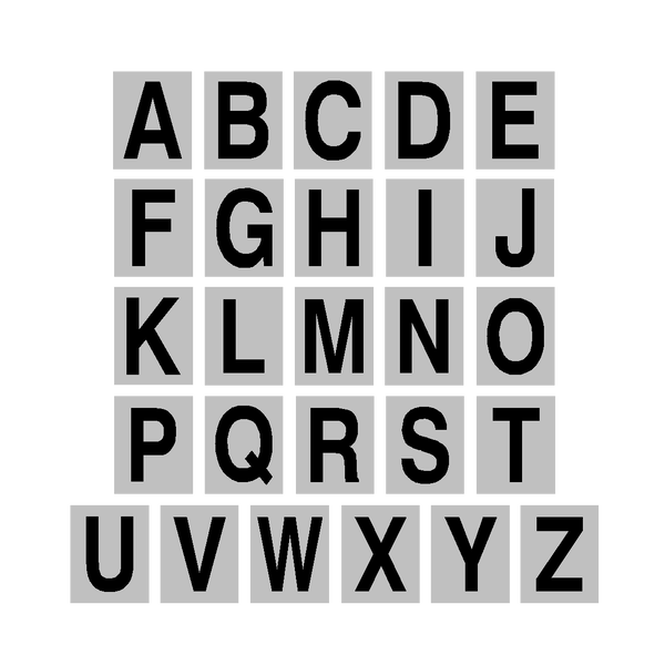 Silver Alphabet Letter Sticker Pack | Safety-Label.co.uk