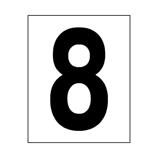 Number 8 Sticker Black | Safety-Label.co.uk