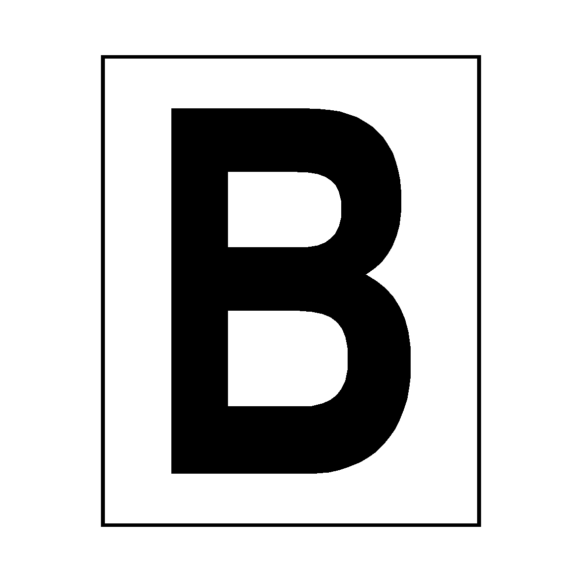 Letter B Sticker Black | Safety-Label.co.uk