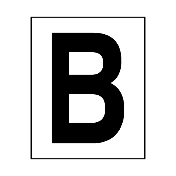 Letter B Sticker Black | Safety-Label.co.uk