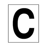 Letter C Sticker Black | Safety-Label.co.uk