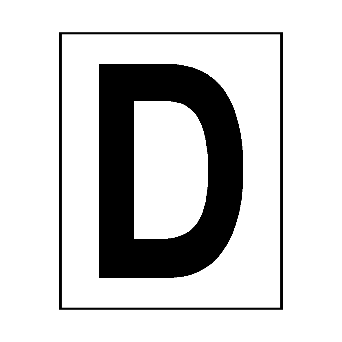 Letter D Sticker Black | Safety-Label.co.uk