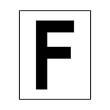 Letter F Sticker Black | Safety-Label.co.uk