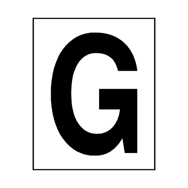 Letter G Sticker Black | Safety-Label.co.uk