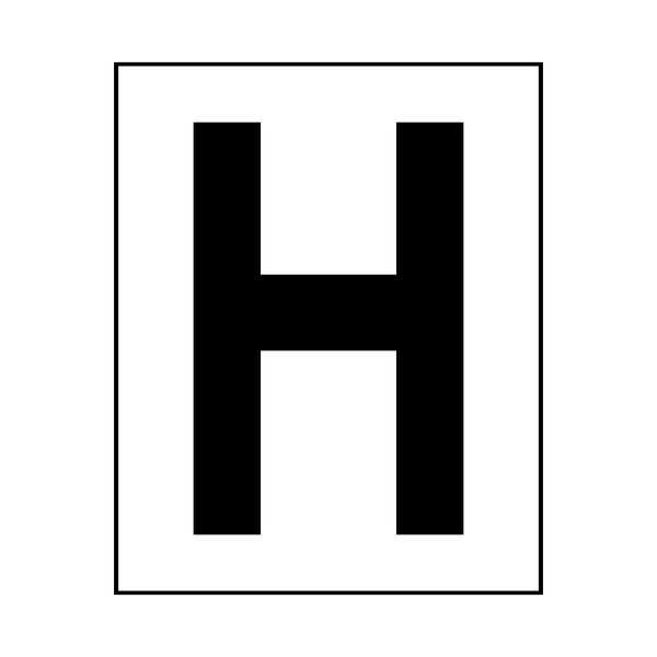 Letter H Sticker Black | Safety-Label.co.uk