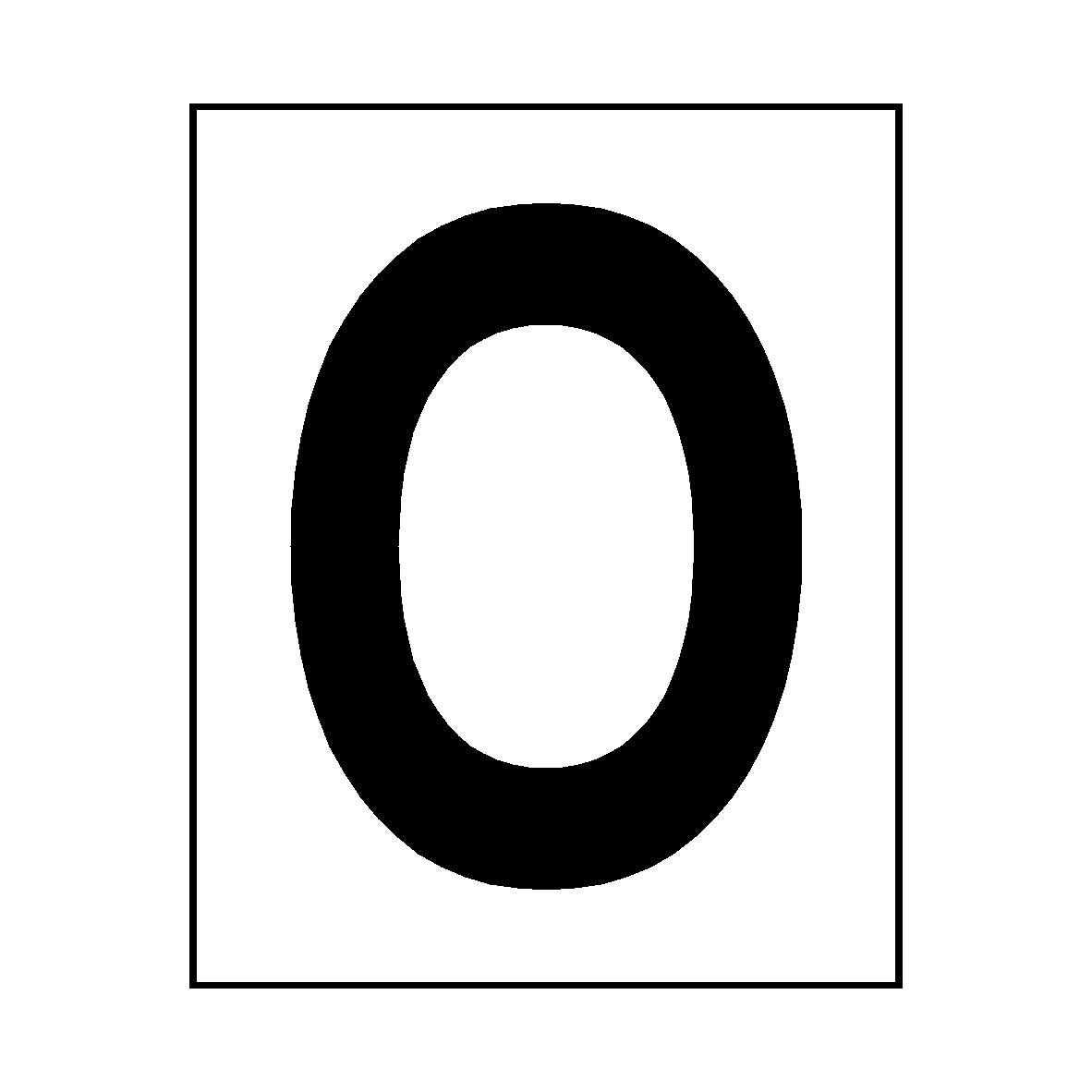 Letter O Sticker Black Safety-Label.co.uk