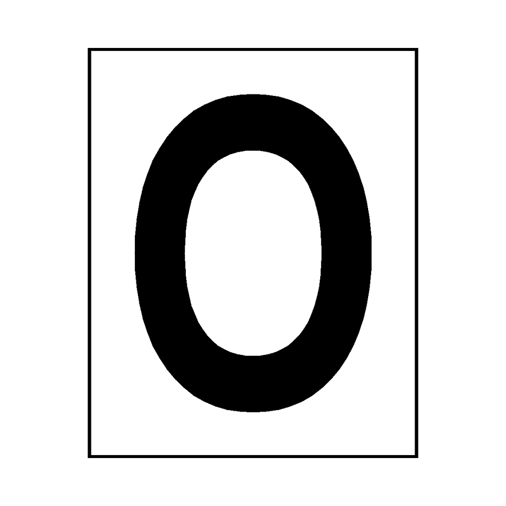 Letter O Sticker Black | Safety-Label.co.uk