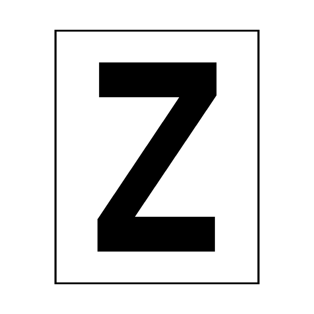 Letter Z Sticker Black | Safety-Label.co.uk