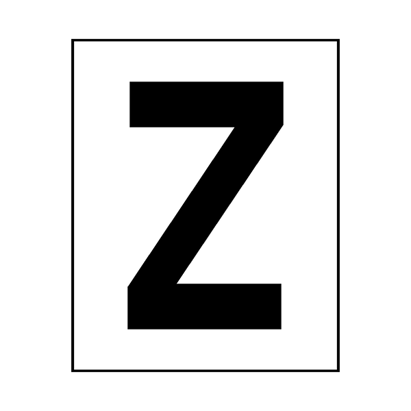 Letter Z Sticker Black | Safety-Label.co.uk