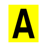 Yellow Letter A Sticker | Safety-Label.co.uk